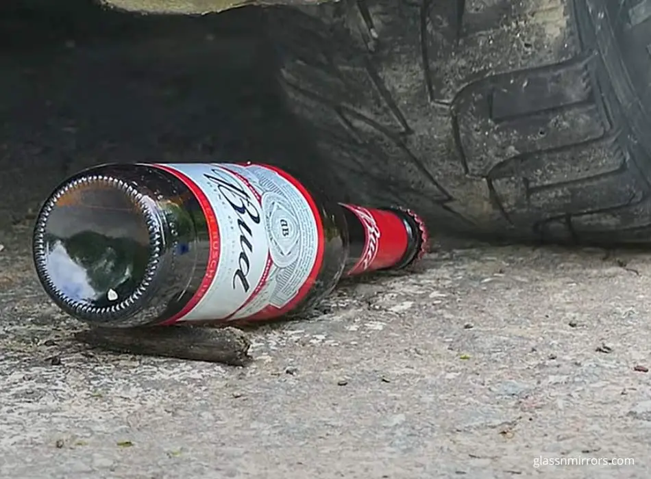 can a glass bottle pop a tire