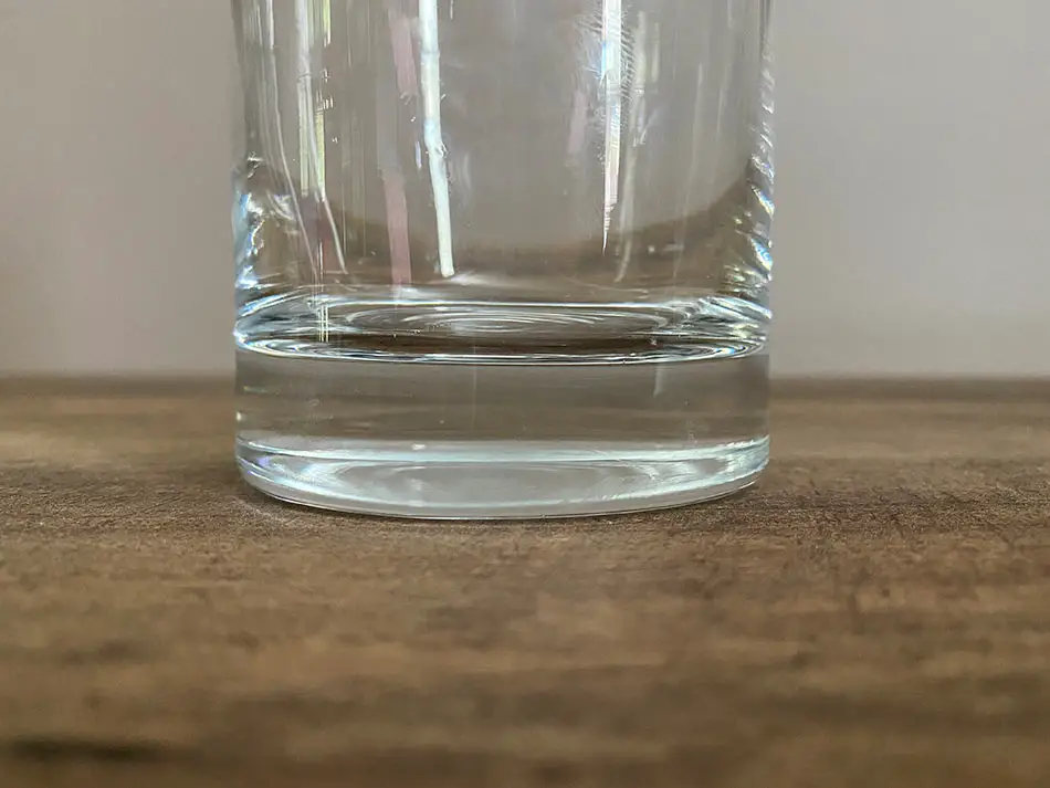 Raised base on glass