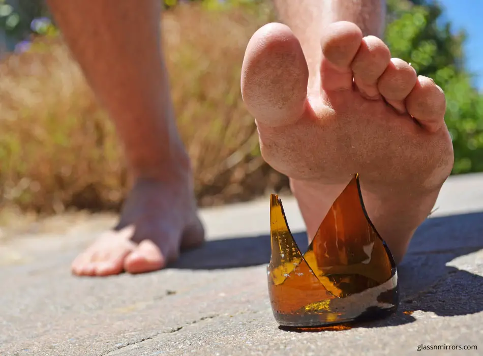 Stepping on glass