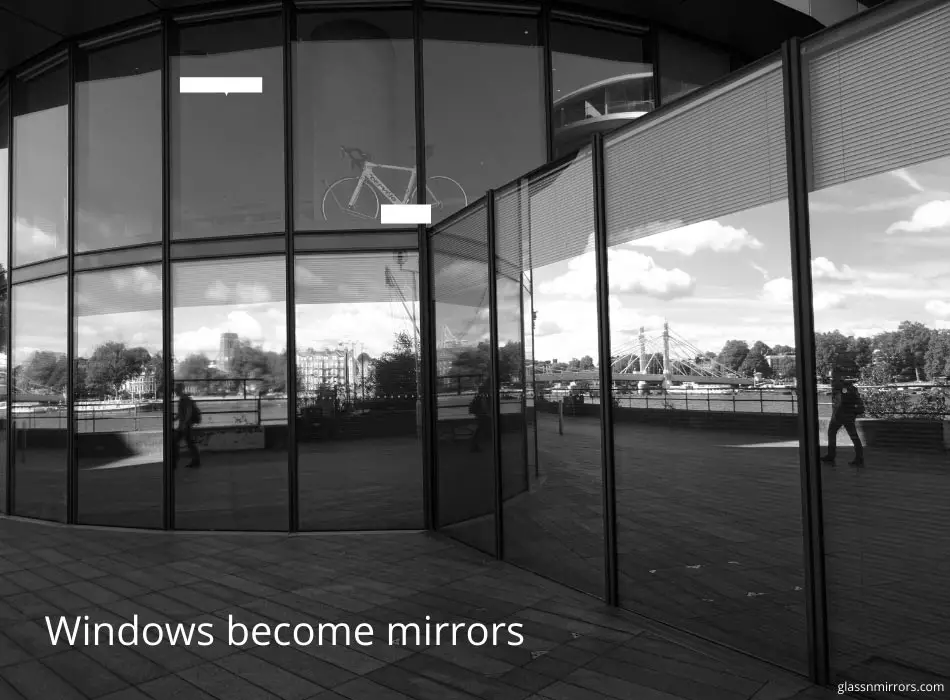 Why does glass become a mirror in the dark