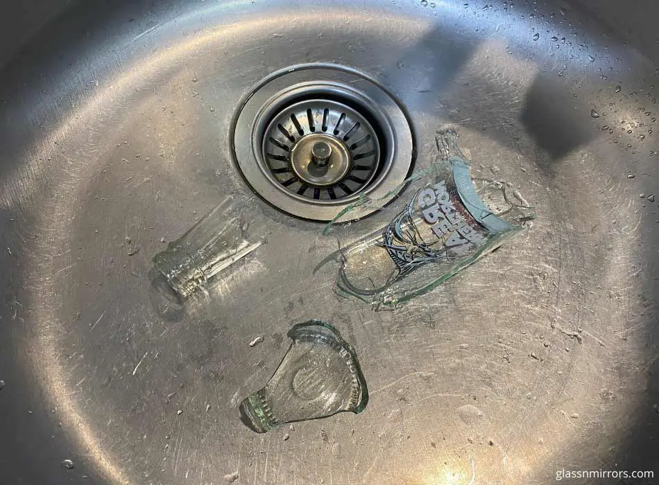 How to pick up broken glass in sink